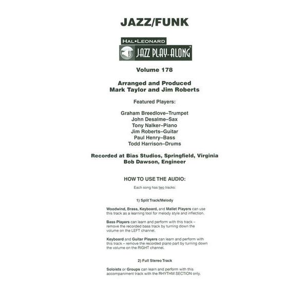 Hal Leonard Jazz Play-Along Jazz/Funk