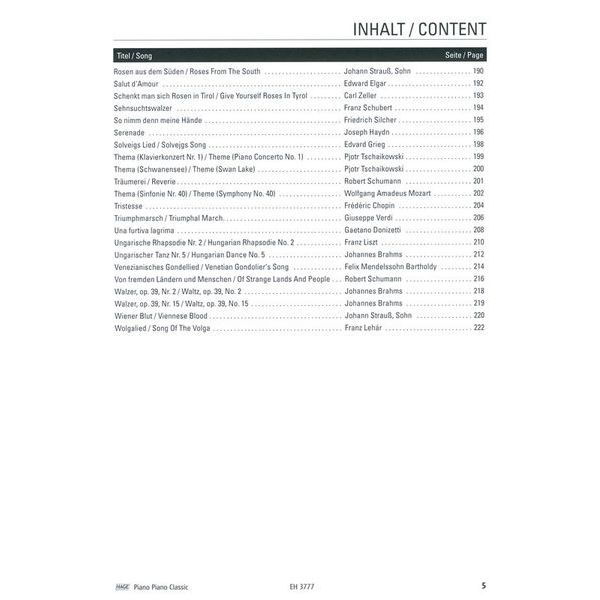 Hage Musikverlag Piano Classic Easy