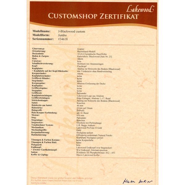 Lakewood J-Blackwood Custom