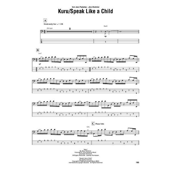 Hal Leonard Jaco Pastorius Omnibook