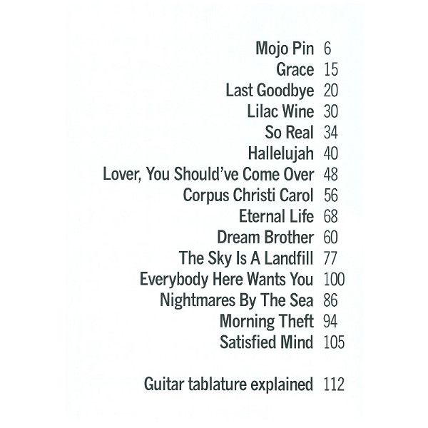 Wise Publications Jeff Buckley Grace