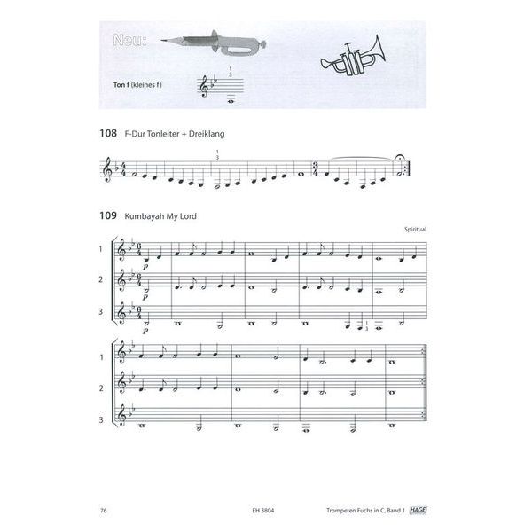 Hage Musikverlag Trompeten Fuchs C