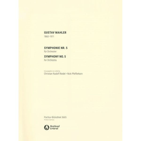 Breitkopf & Hrtel Mahler Symphonie Nr. 5