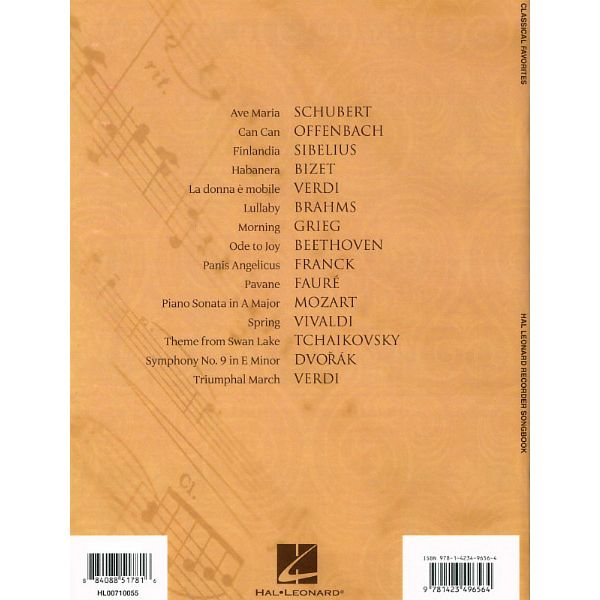 Hal Leonard Classical Favorites Recorder