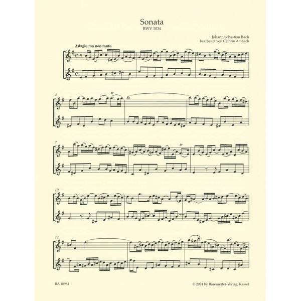 Brenreiter Bach 4 Sonaten für 2 Flöten