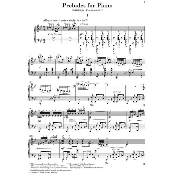 Henle Verlag Gershwin Preludes For Piano