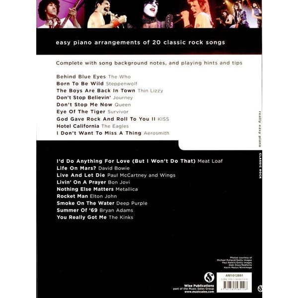 Wise Publications Really Easy Piano Classic Rock