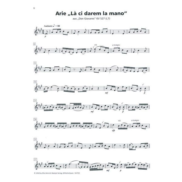 Heinrichshofen Verlag Mozart 6 Arien Blockflöte