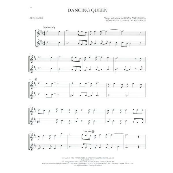 Hal Leonard Pop Classics For Two Alto Sax