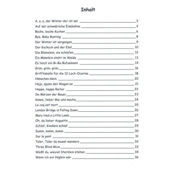 ocarinamusic Kinderlieder 12-Loch 1