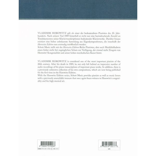 Schott Horowitz Theme and Variation