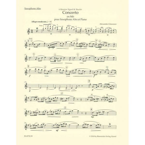 Brenreiter Glasunow Concert Es-Dur