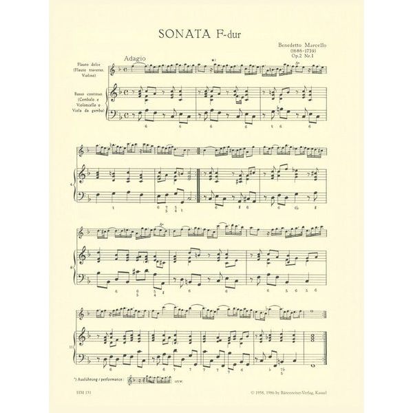 Brenreiter Marcello Sonaten 1