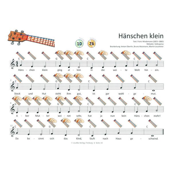 LeuWa-Verlag 16 Kinderlieder Ukulele 1