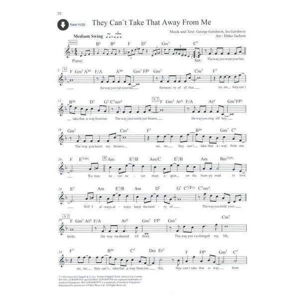 Schott Jazz Standards Tenor Saxophone