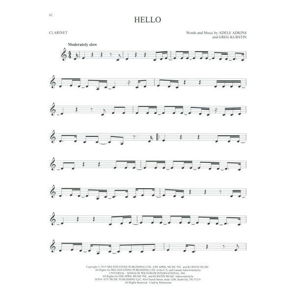 Hal Leonard 101 Hit Songs For Clarinet