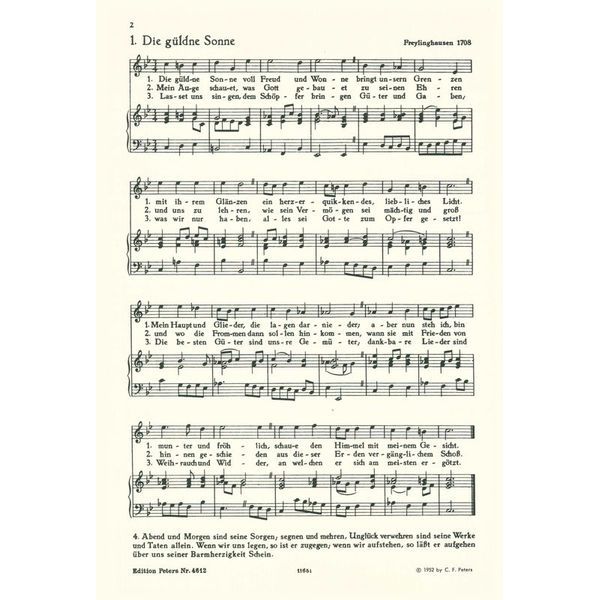 Edition Peters Bach Geistliche Lieder + Arien