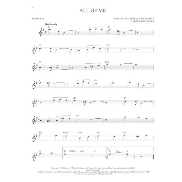 Hal Leonard 101 Jazz Songs for Tenor Sax