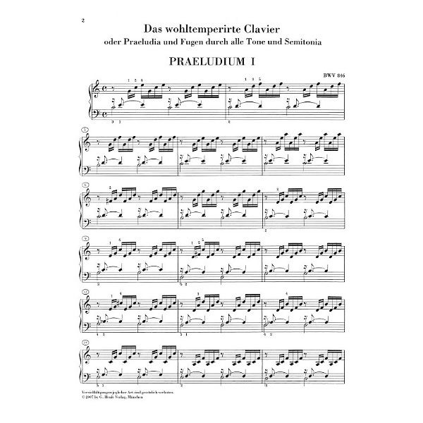 Henle Verlag Bach Prludium C-Dur BWV 846