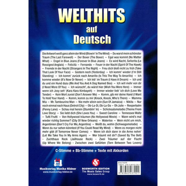 Musikverlag Hildner Welthits auf Deutsch