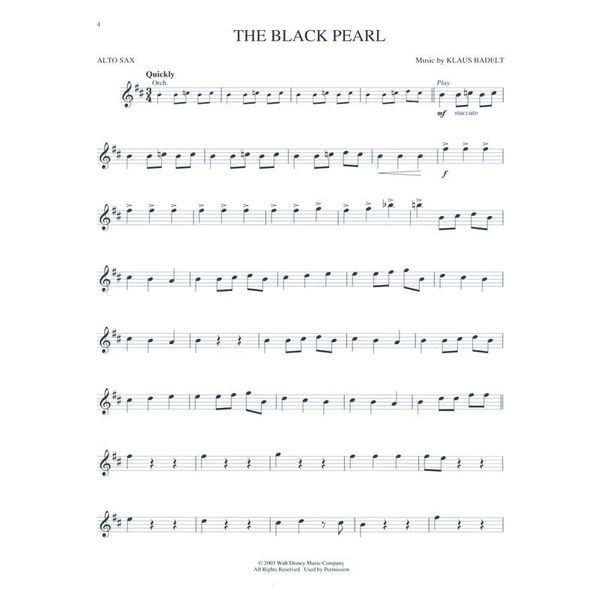 Hal Leonard Pirates Of The Caribbean A-Sax