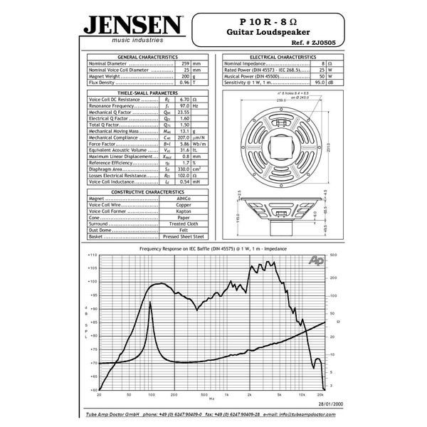 Jensen P10R Alnico Vintage 8Ohm