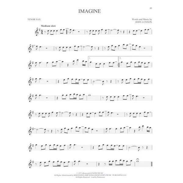 Hal Leonard 101 Popular Songs T-Sax