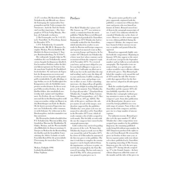 Henle Verlag Tschaikowsky Die Jahreszeiten