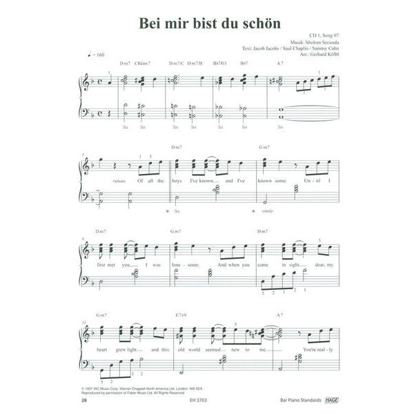 Hage Musikverlag Bar Piano Standards