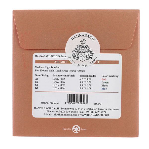 Hannabach Goldin 243MHT Ukulele Set