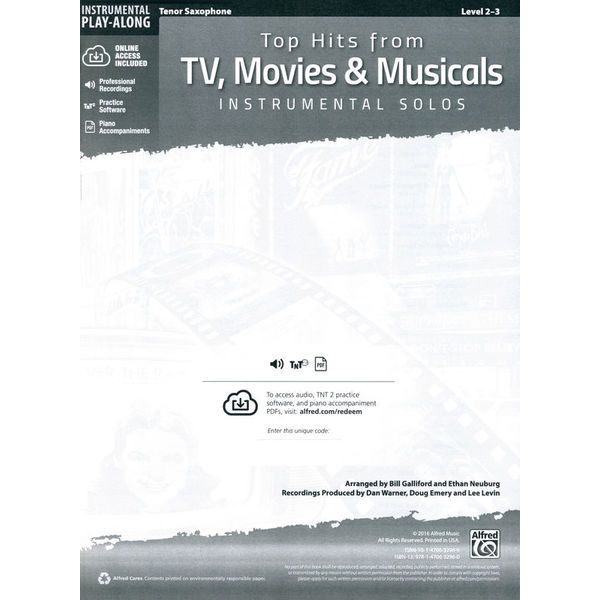Alfred Music Publishing Top Hits from TV T-Sax