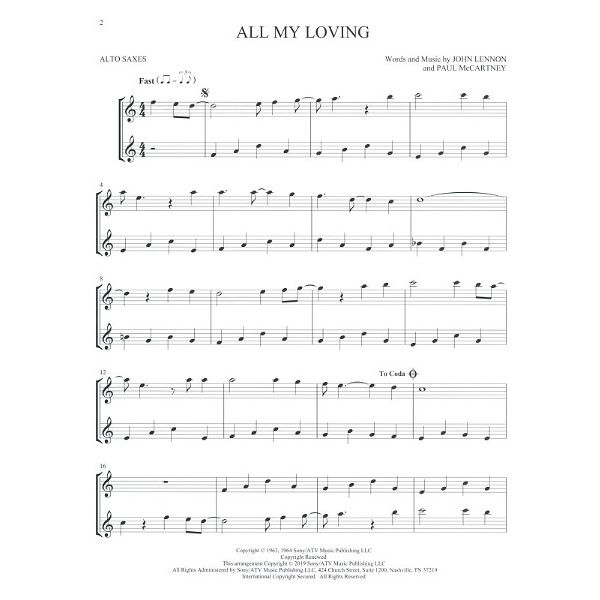 Hal Leonard The Beatles For Two Saxophones