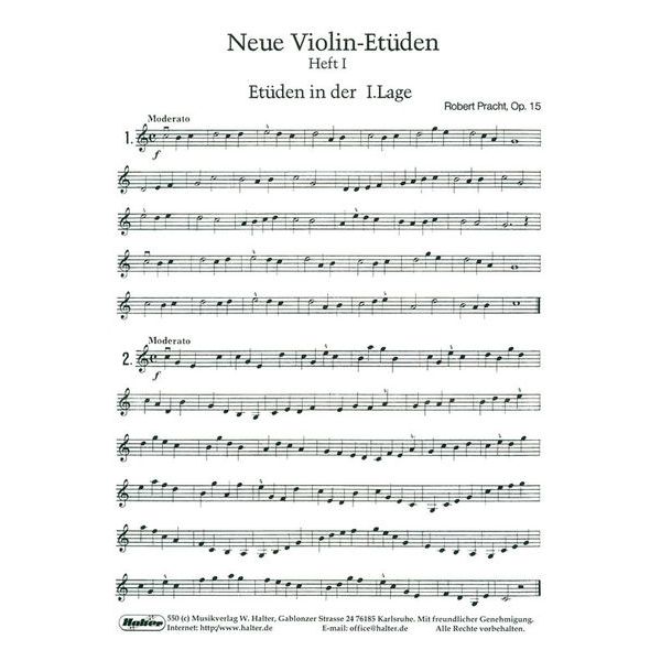 Musikverlag Wilhelm Halter Pracht Neue Violin Etüden 1