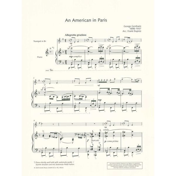 Schott Gershwin American in Paris