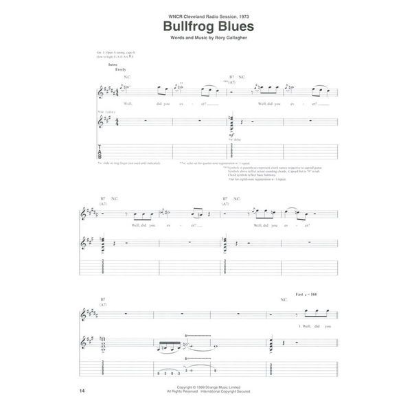 Hal Leonard Selections From Rory Gallagher