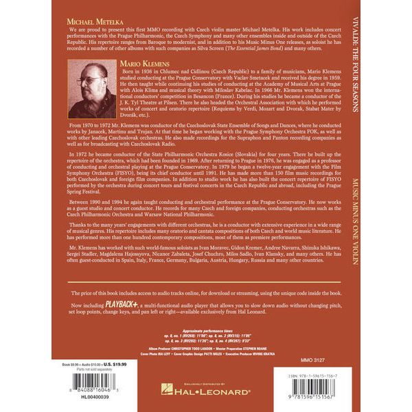 Music Minus One Vivaldi Vier Jahreszeiten VL