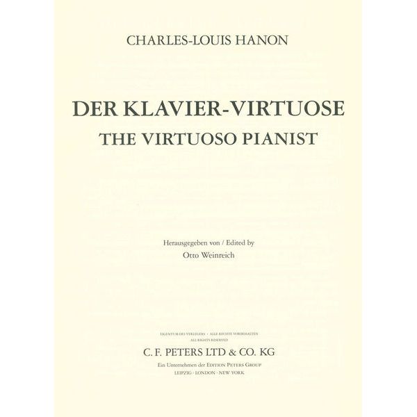 Edition Peters Hanon Der Klavier-Virtuose