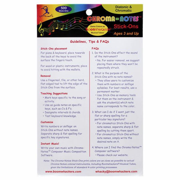 Boomwhackers Chroma-Notes Stick-Ons