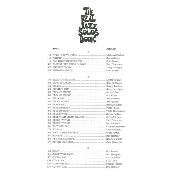 Hal Leonard The Real Jazz Solos Book C