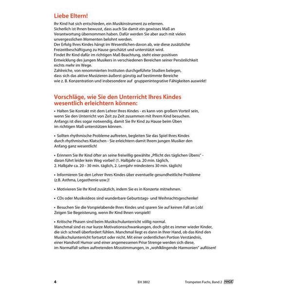 Hage Musikverlag Trompeten Fuchs 2