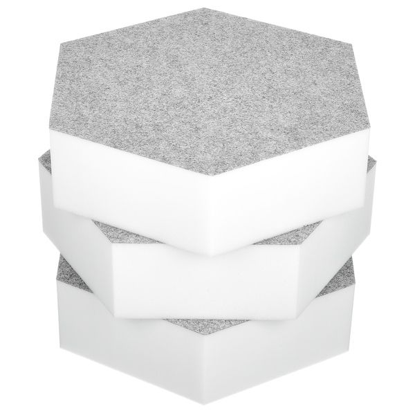 t.akustik Hexagon Melamine Light Grey 75