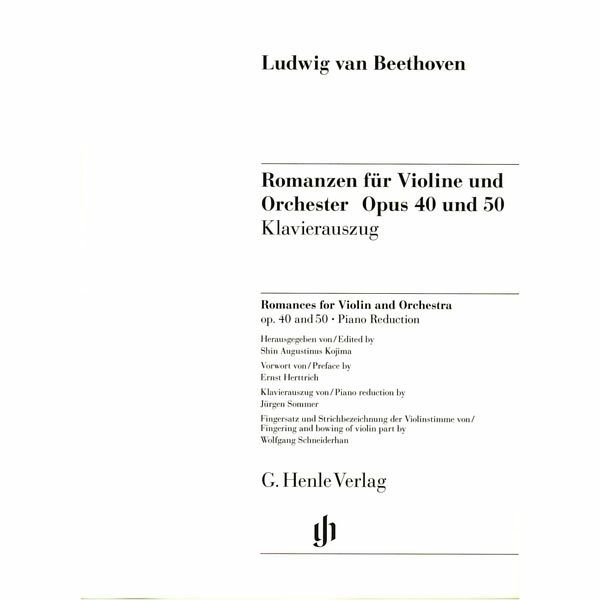 Henle Verlag Beethoven Violinromanzen