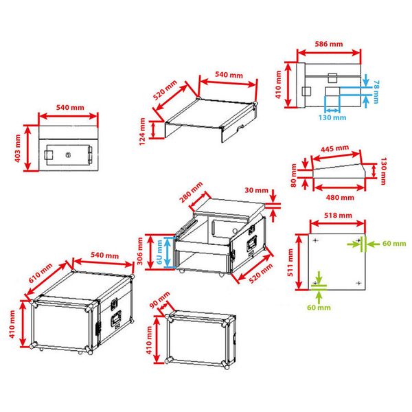 Flyht Pro L-Rack 6U/7U SF Laptop