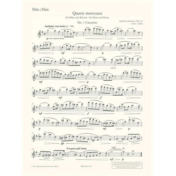 Zimmermann Verlag Andersen Quatre Morceaux