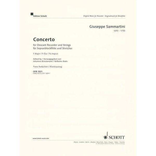 Schott Sammartini Concerto F-Dur