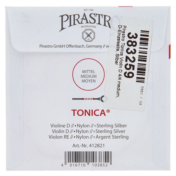 Pirastro Tonica Violin D 4/4 medium