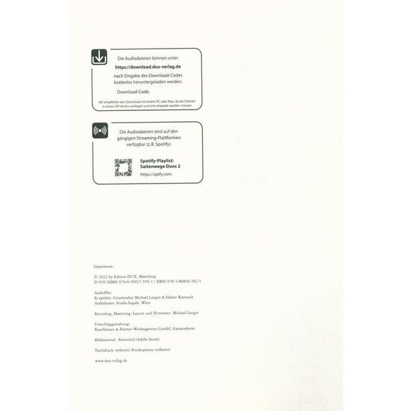 Edition Dux Saitenwege für zwei Gitarren 2