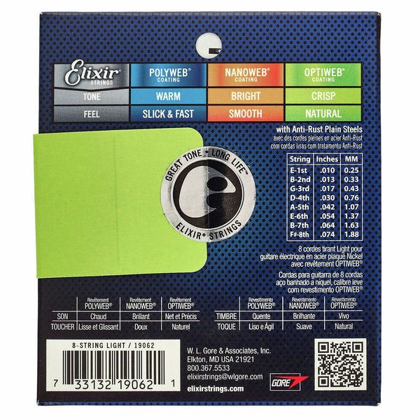 Elixir Optiweb 19062 8-String Light