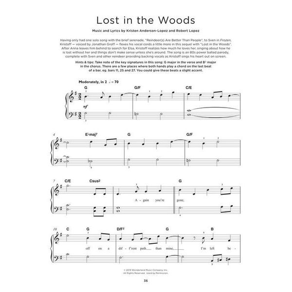 Hal Leonard Really Easy Piano Frozen Coll