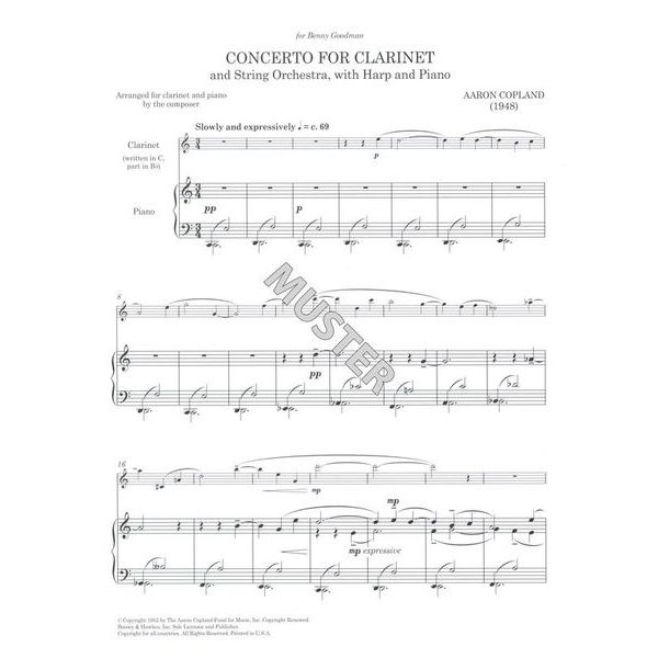 Boosey & Hawkes Copland Concerto Clarinet